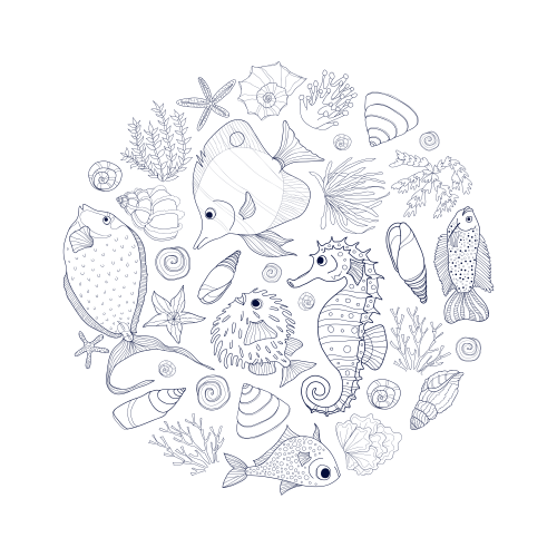Under the sea coloring page