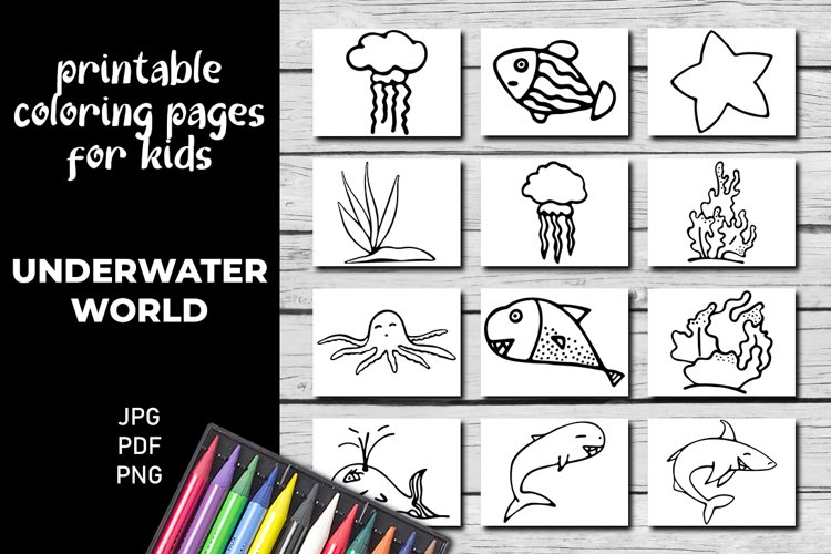 Under the sea clipart printable coloring pages