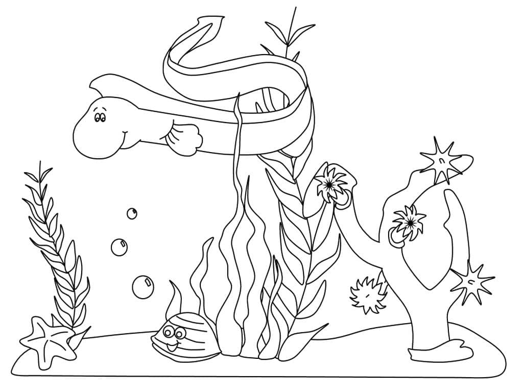 Free drawing of under the sea coloring page