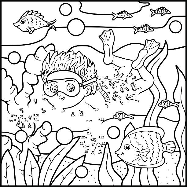 Coloring with underwater landscape stock photos pictures royalty