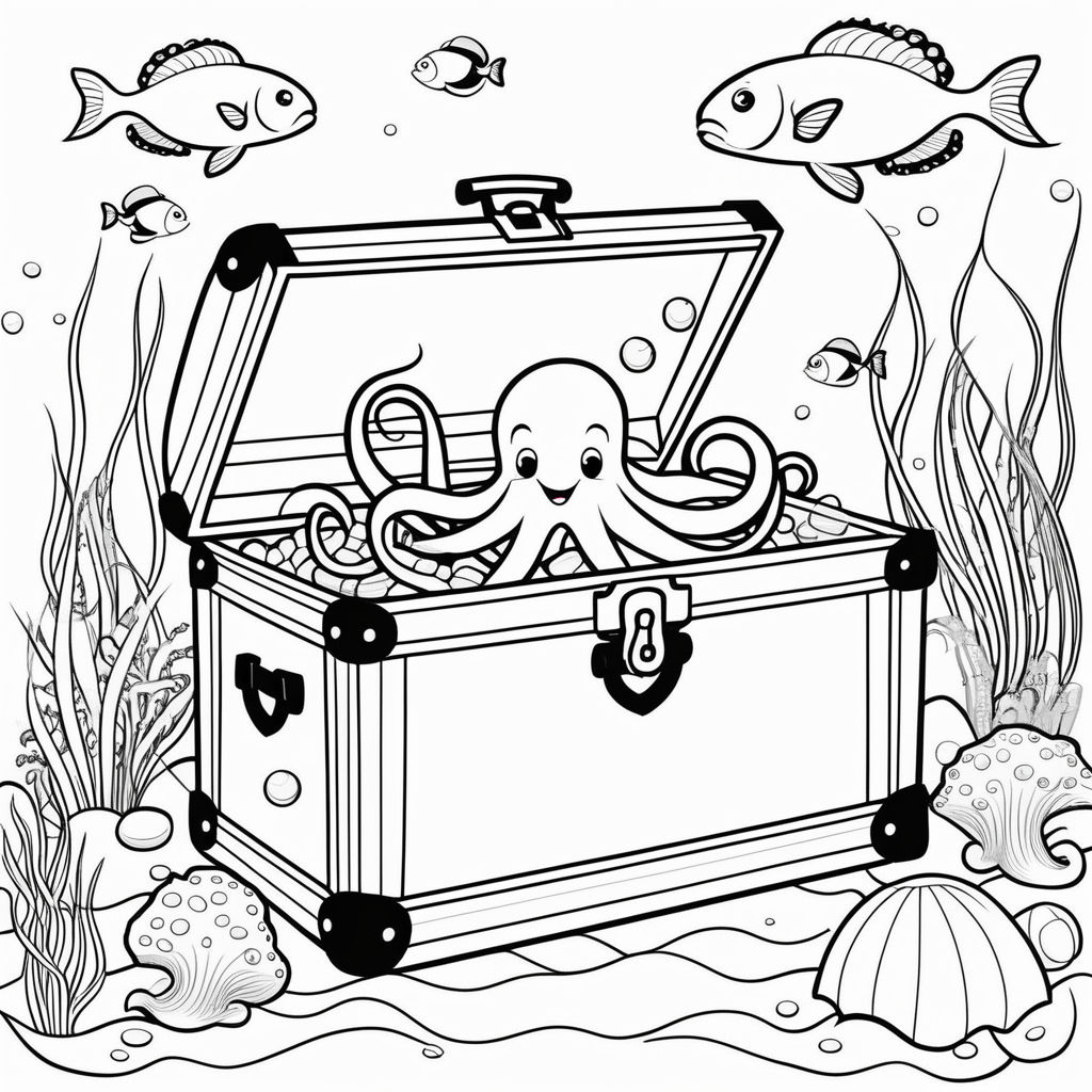 Under the sea shark grayscale coloring book