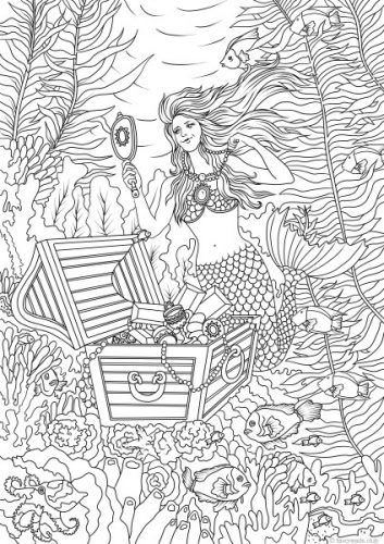 Ocean life â treasure chest coloring page mermaid coloring pages coloring pages coloring book pages
