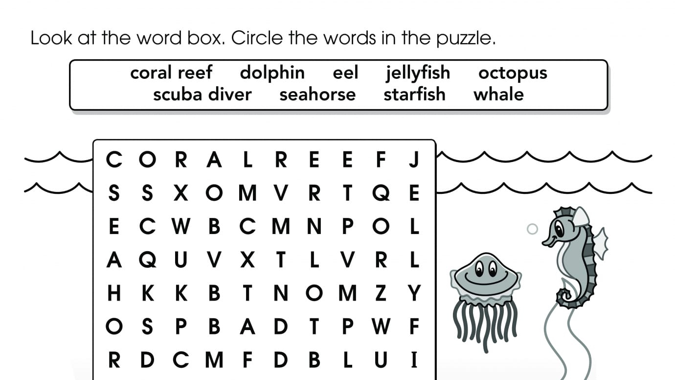 Word search under the sea anywhere teacher