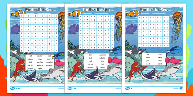 Under the sea free word search