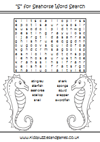 Sâ for seahorse word search harder