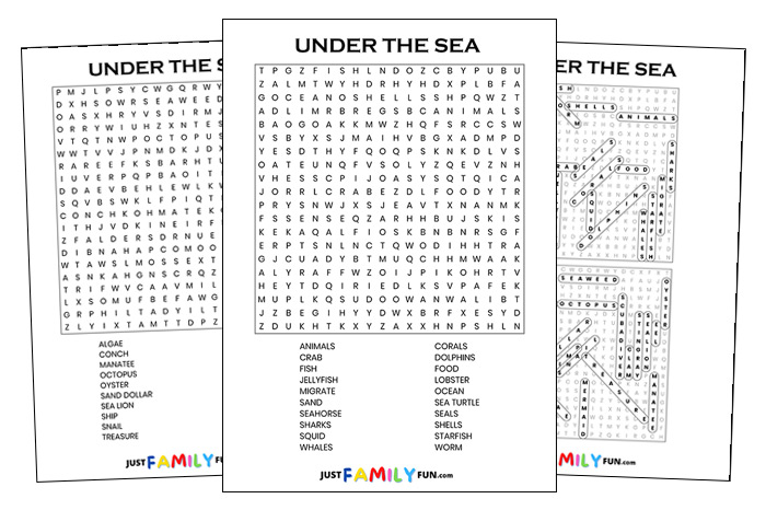 Under the sea word search