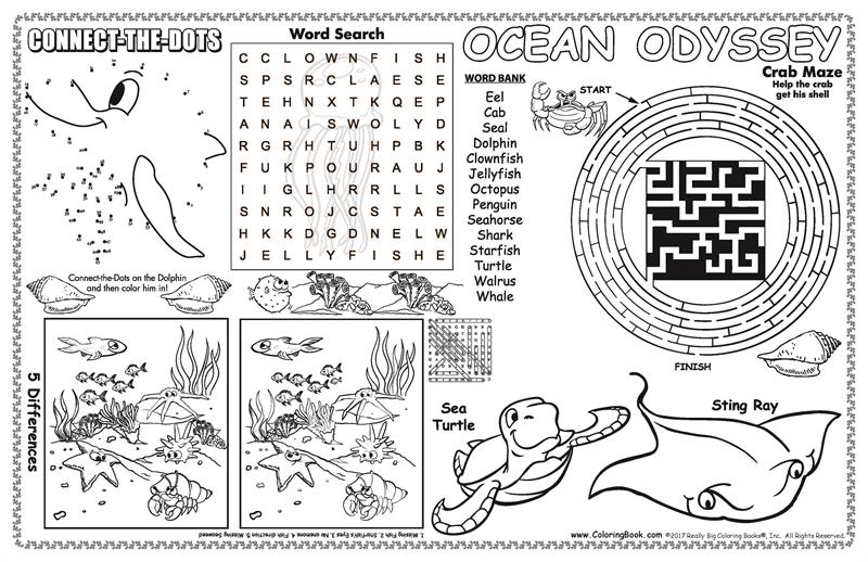 Ocean odyssey colorable placemat x