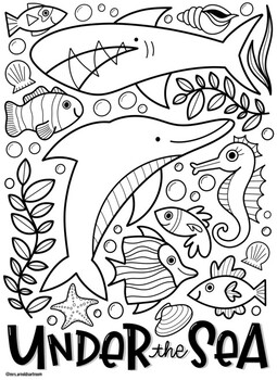 Under the sea coloring pages tpt
