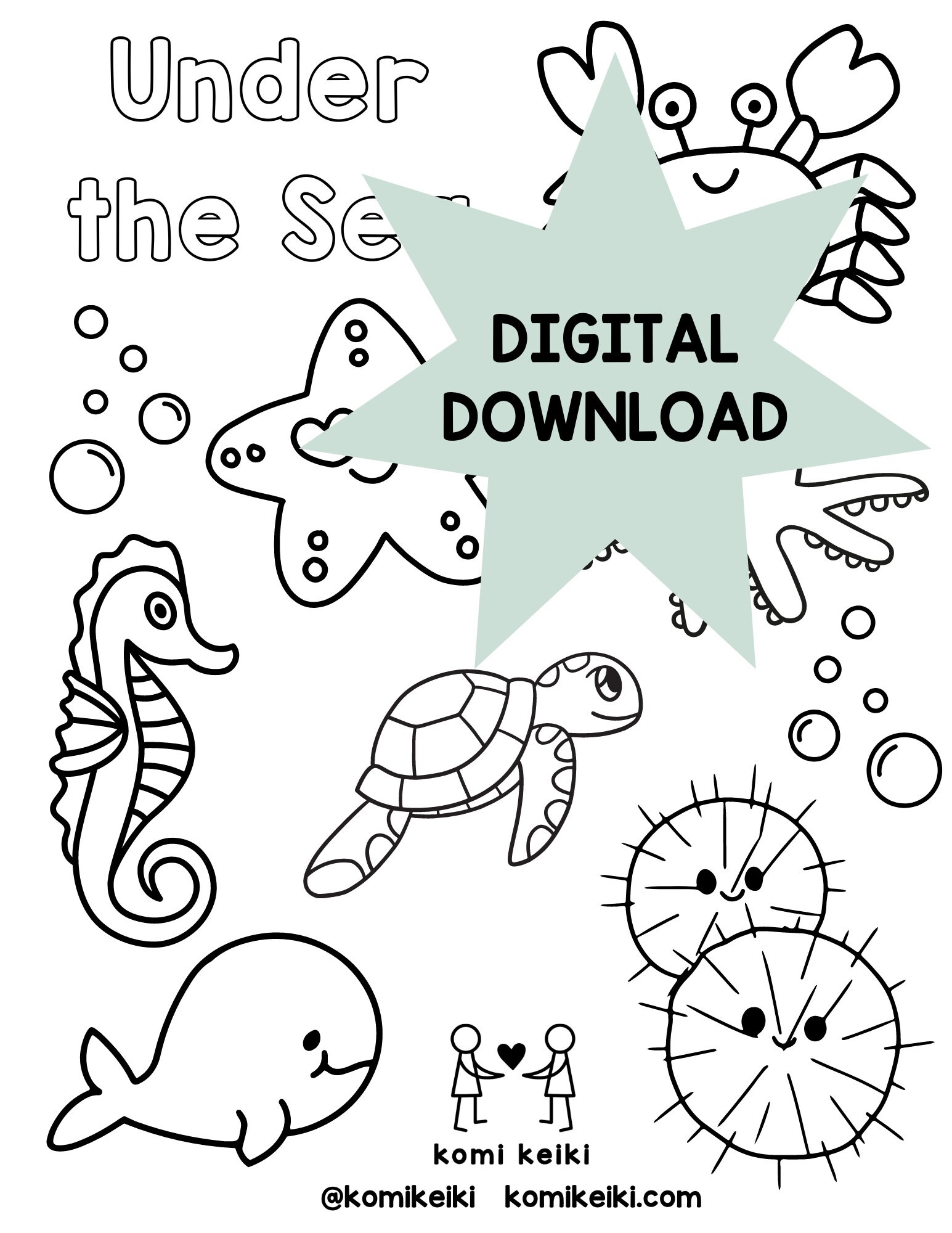 Under the sea coloring page