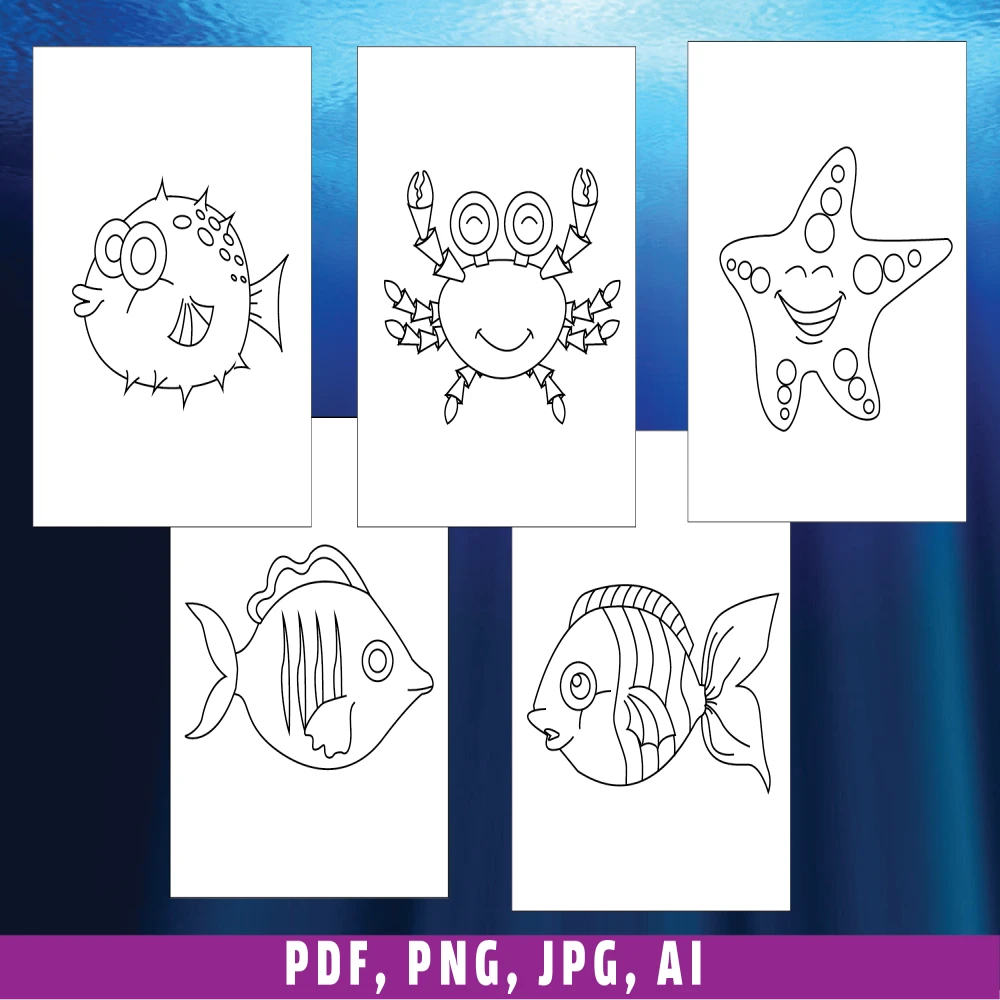 Sea coloring pages sea animal printable coloring pages under the sea animals outlines clipar