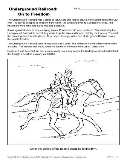 African american history month activity underground railroad