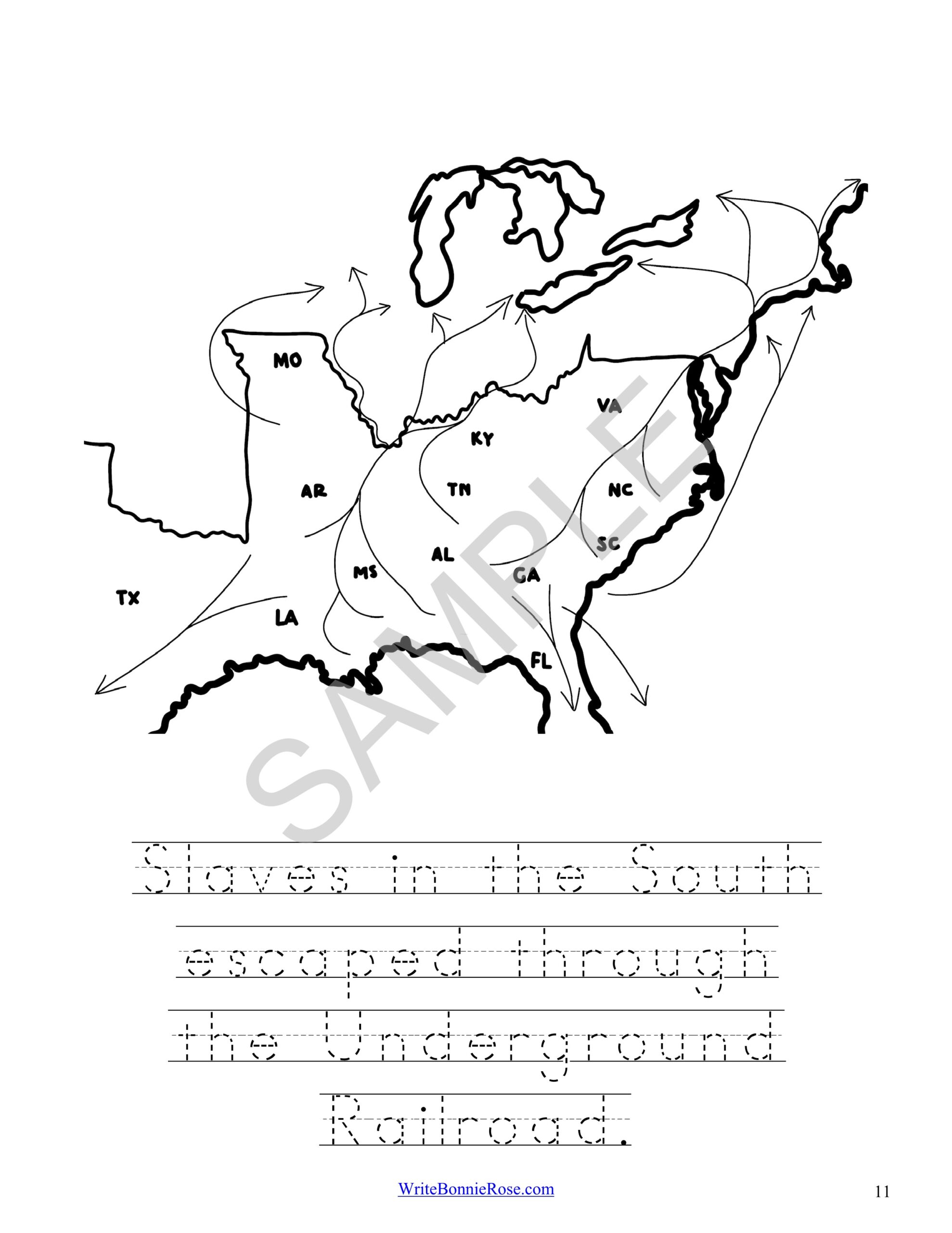Underground railroad coloring book