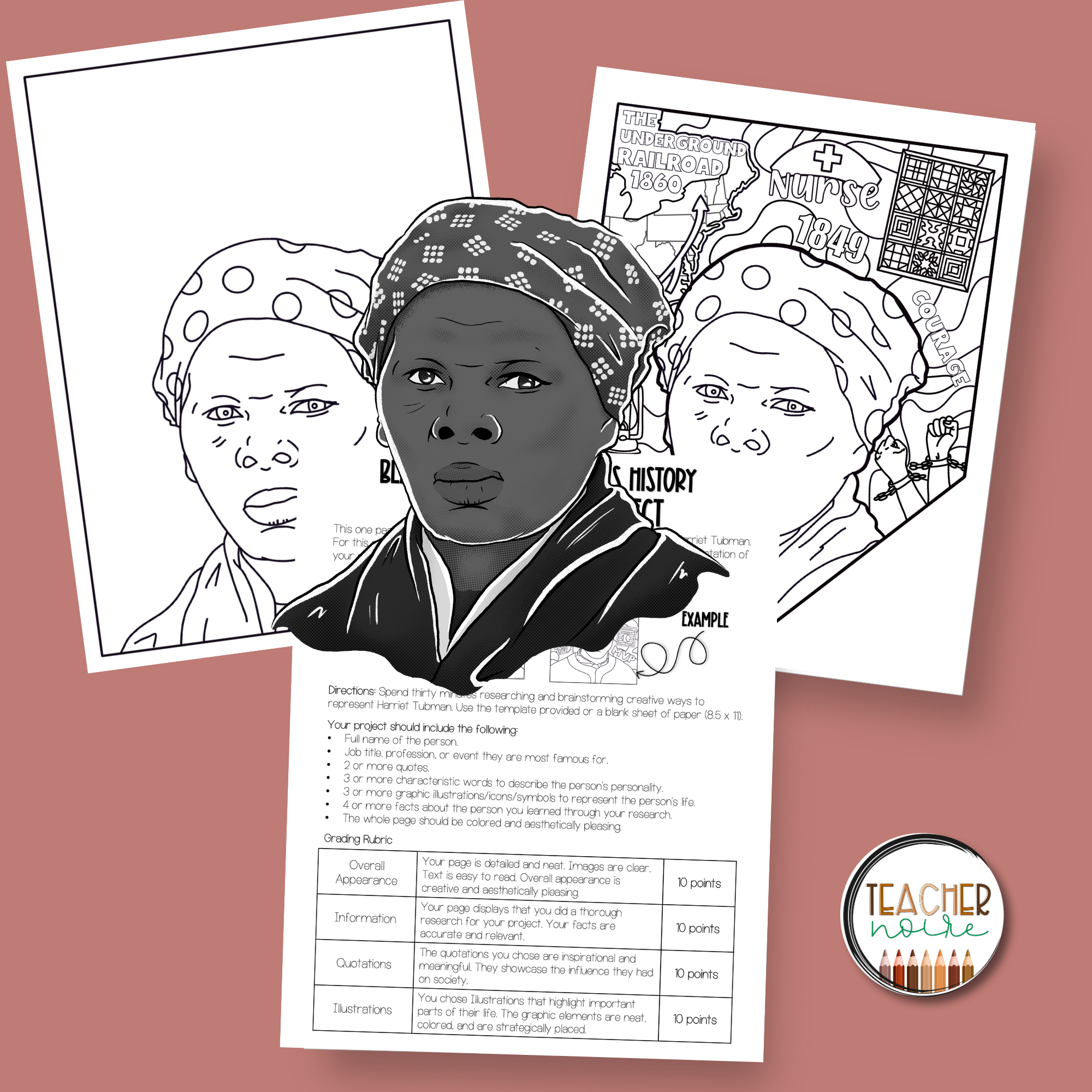Harriet tubman one pager project â teacher noire