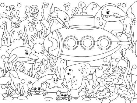 Deep sea coloring page stock photos and images