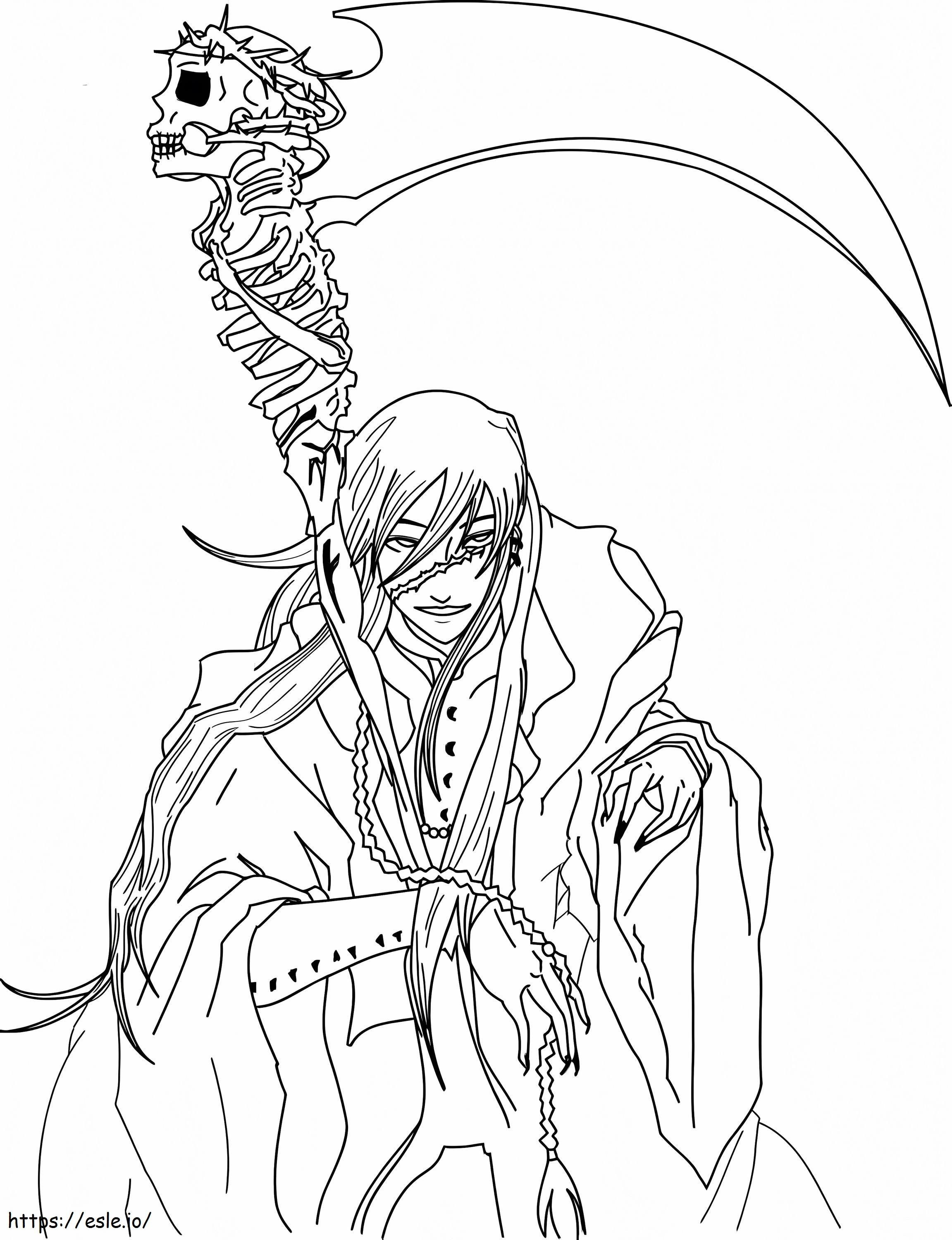Cool black butler undertaker coloring page