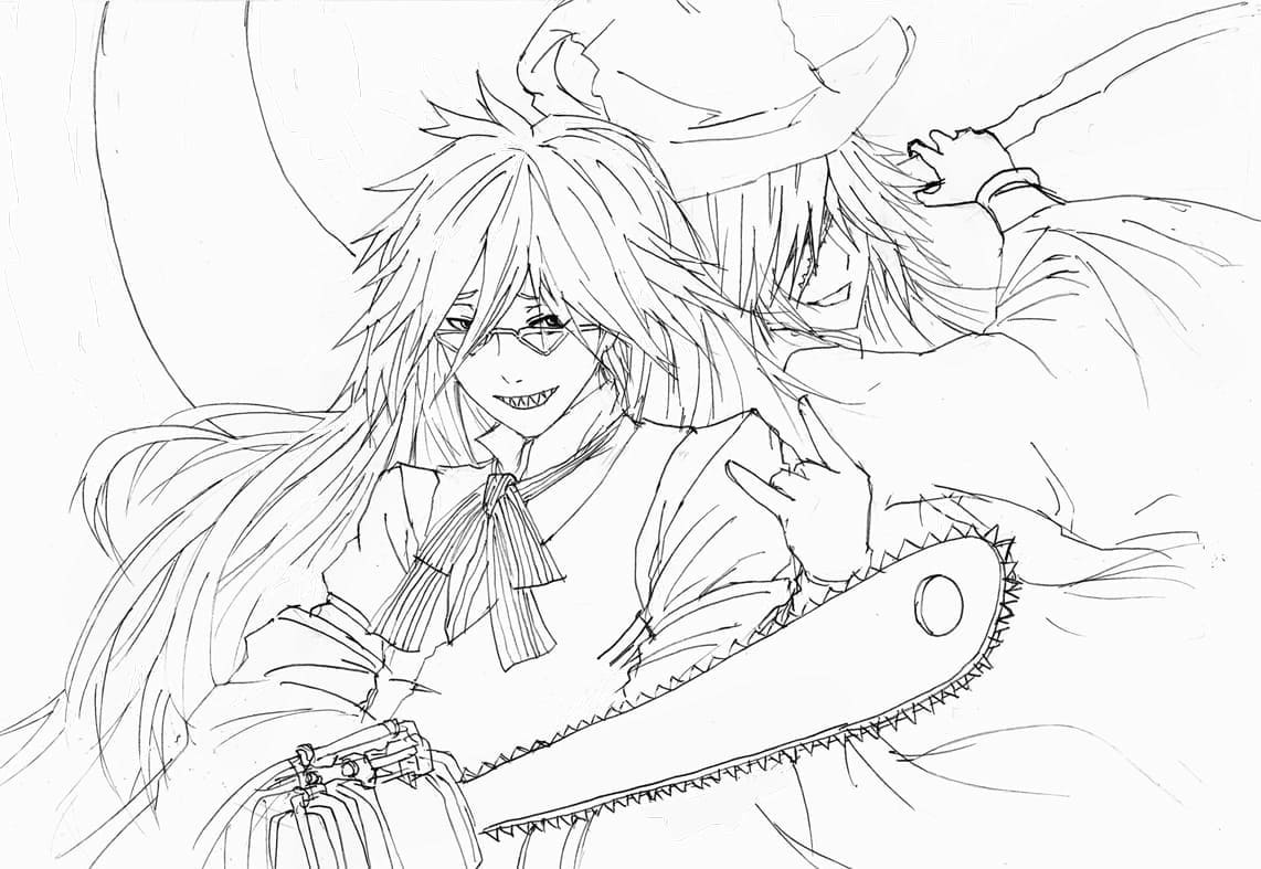 Grelle sutcliff and undertaker coloring page