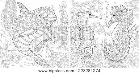 Coloring page adult vector photo free trial bigstock