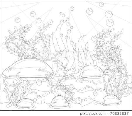 Underwater world anti stress coloring book for