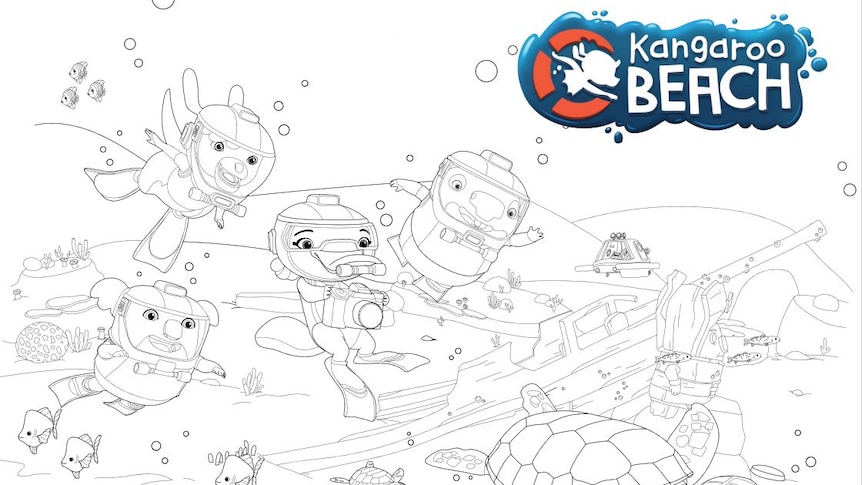 Colouring sheet underwater
