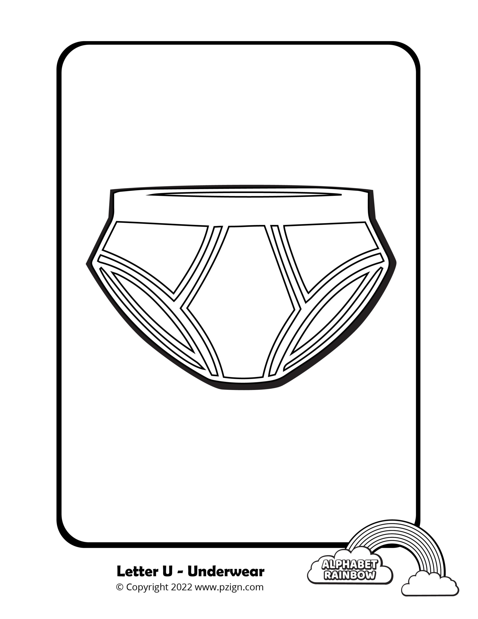 Alphabet rainbow â letter u coloring pages