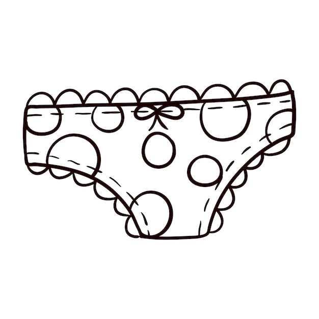 Premium vector vector doodle illustration of women underwear cute underpants with lace