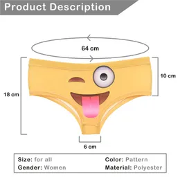 Women panties emoji tongue yellow d full print girl free size stretchy briefs lady digital graphic underwear gl from joybeauty