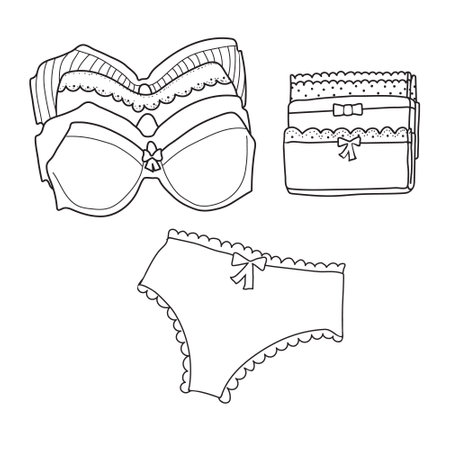 Underwear line drawing stock photos and images