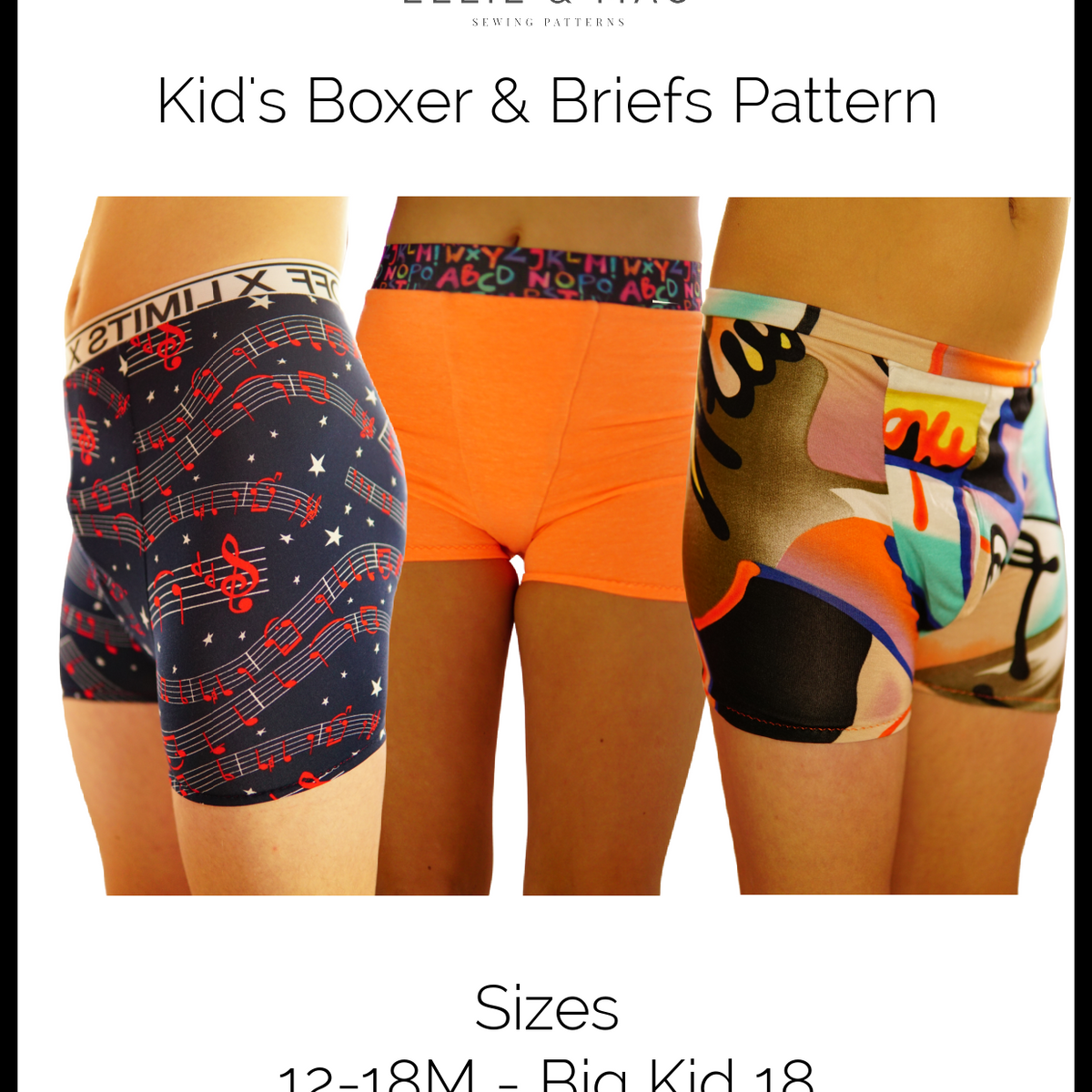 Kids boxer briefs pattern