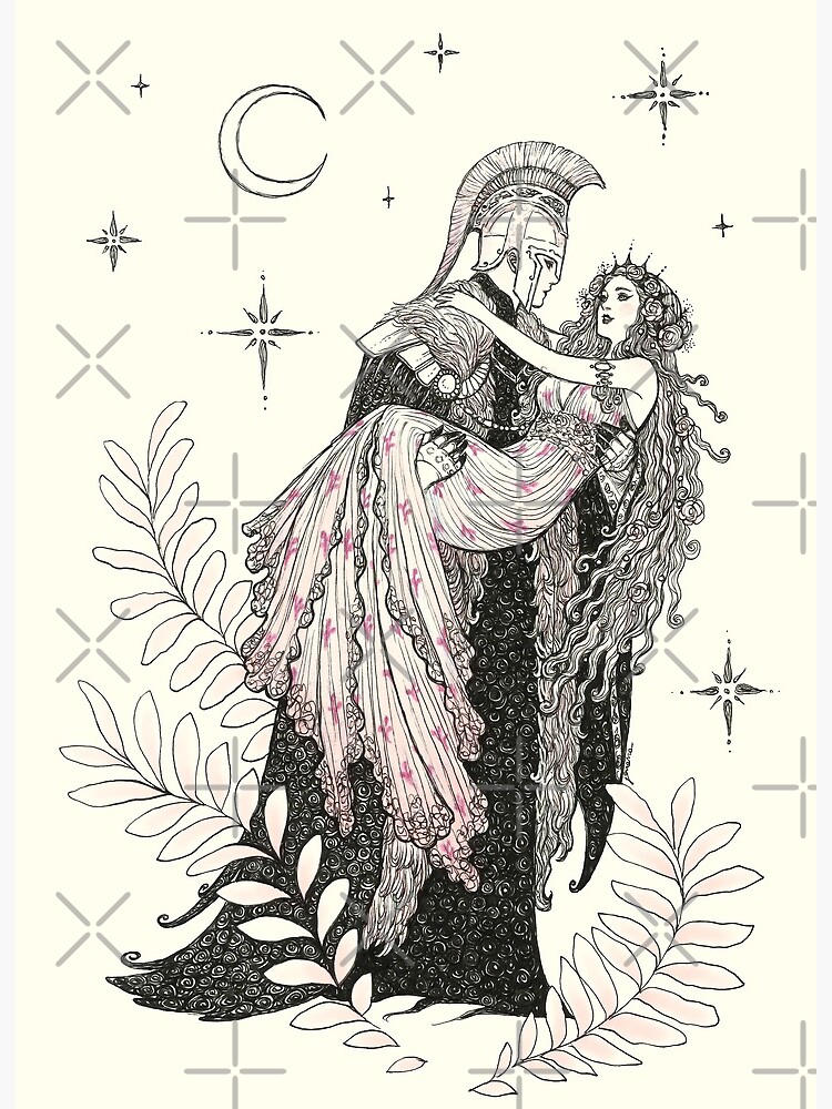 The queen and king of the underworld art board print for sale by janainaart