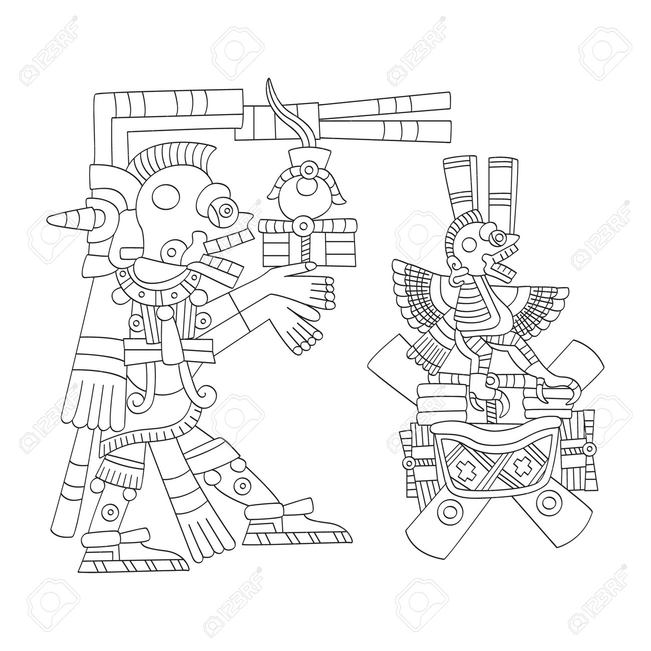 Vector image with aztec god mictlantecutligod of the dead and the underworld for your project royalty free svg cliparts vectors and stock illustration image