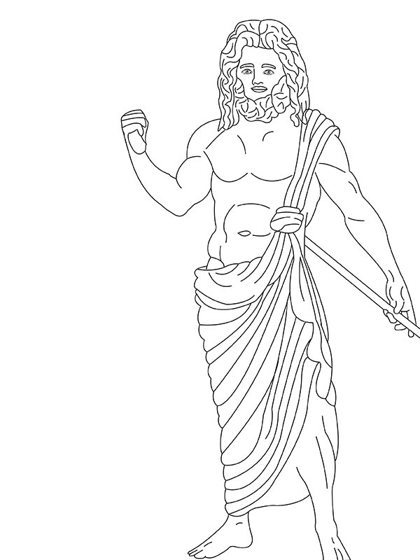 Hades greek god of the underworld coloring page