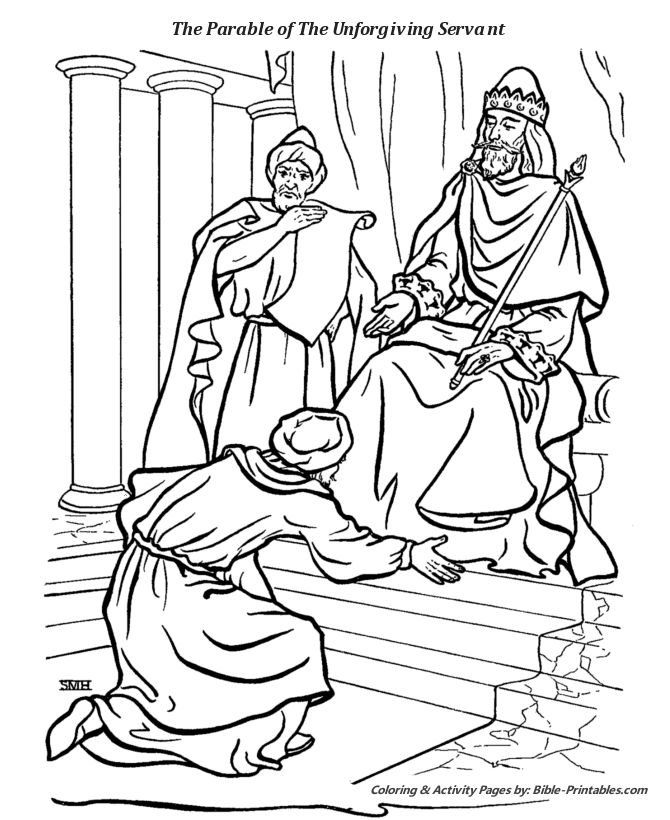 The parable of the unforgiving servant jesus coloring pages sunday school coloring pages bible coloring pages