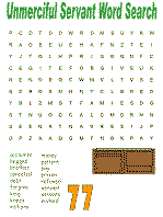Unmerciful servant word search puzzles