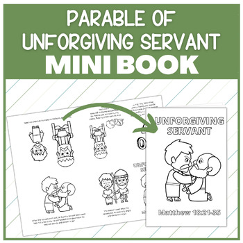 Parable of unforgiving servant mini book bible crafts preschool sunday school
