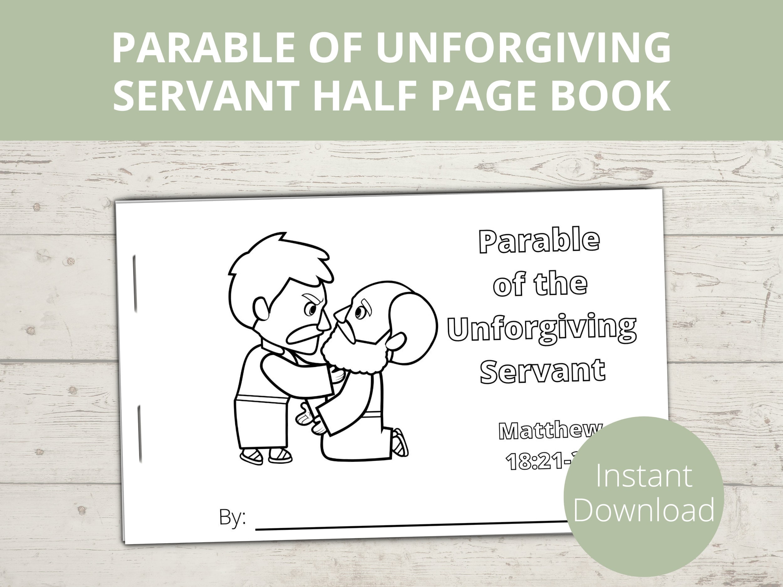 Parable of unforgiving servant mini booklet preschool bible activities jesus parables bible story sunday school craft homeschool bible