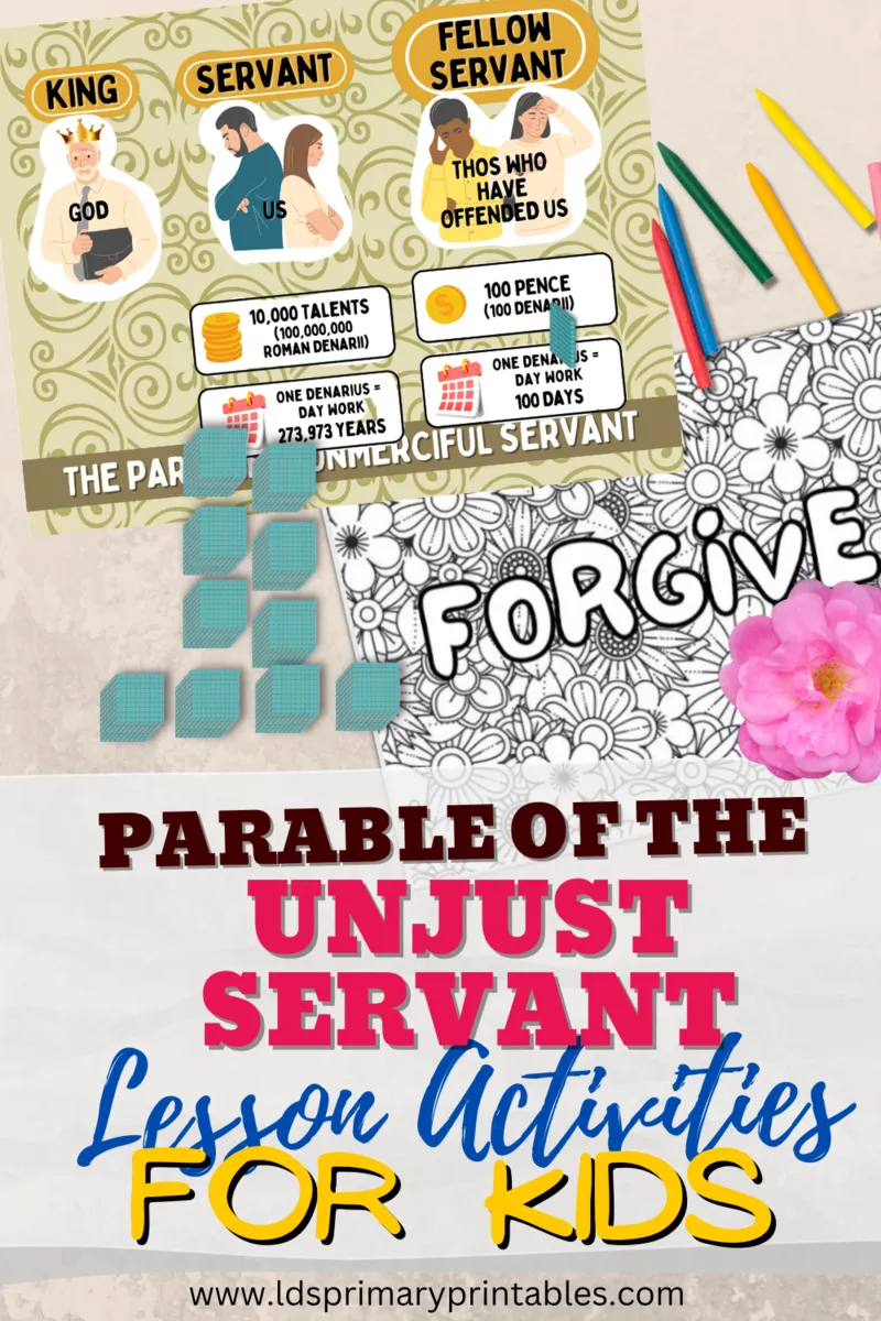Parable of the unmerciful unforgiving servant bible parable lessons for kids