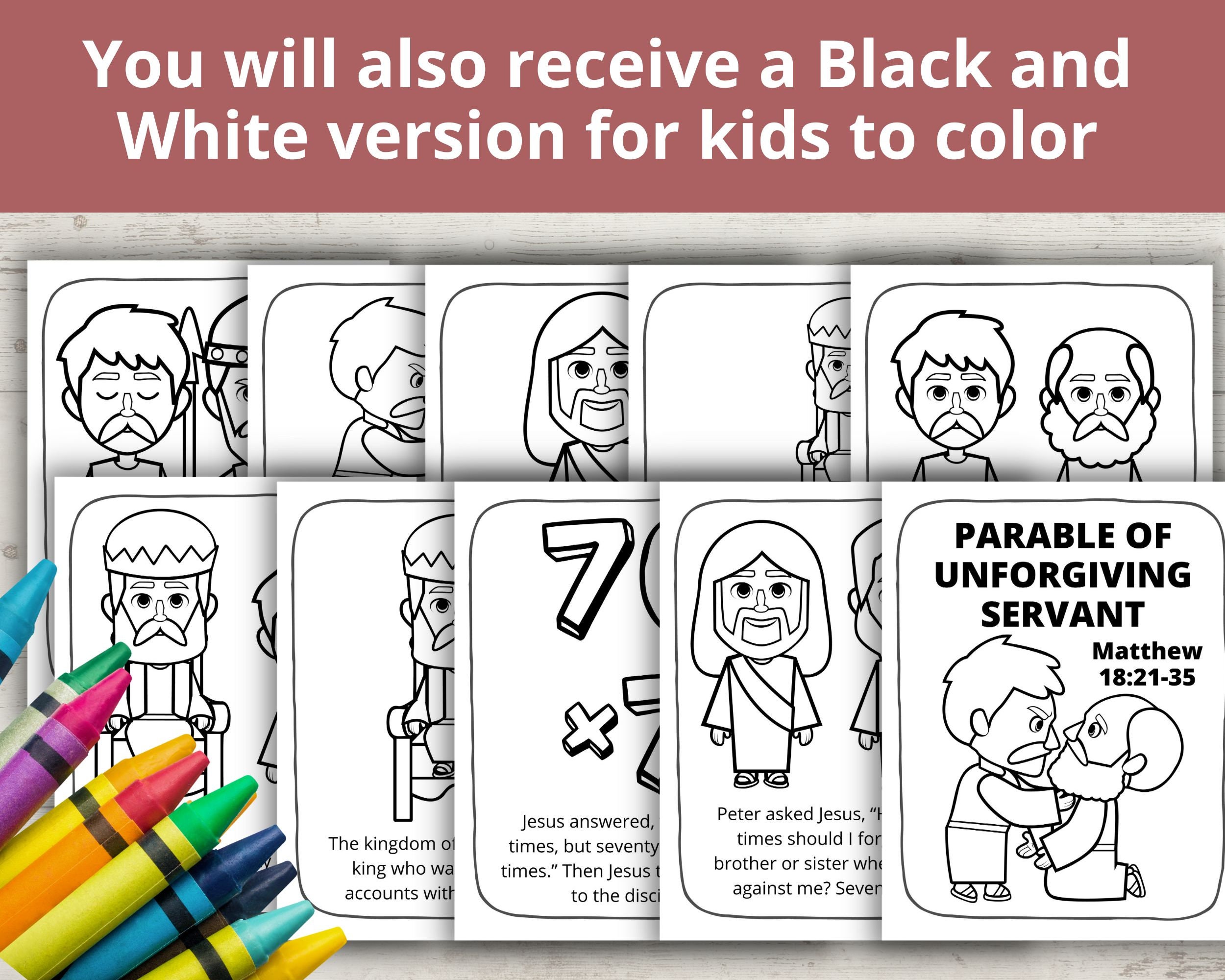 Parable of unforgiving servant bible crafts for kids church