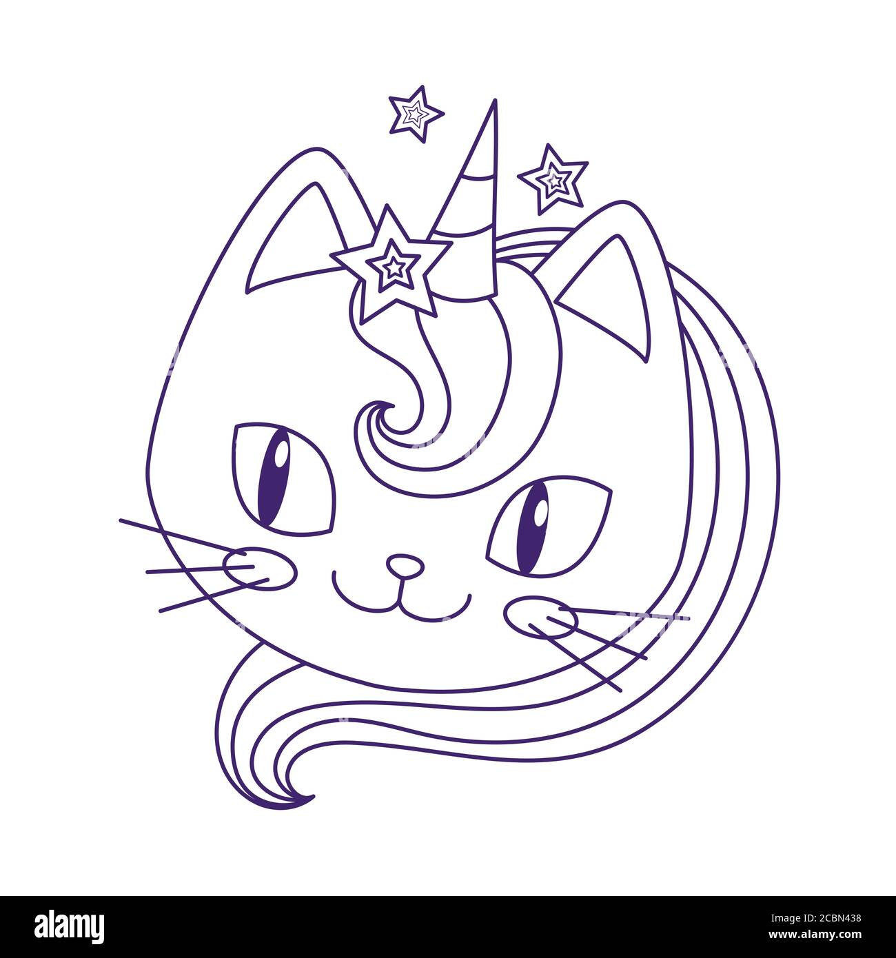 Cat with horn cut out stock images pictures