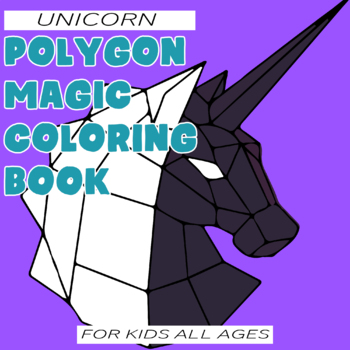 Unicorn polygon coloring pages for kids magical geometric worksheet activity