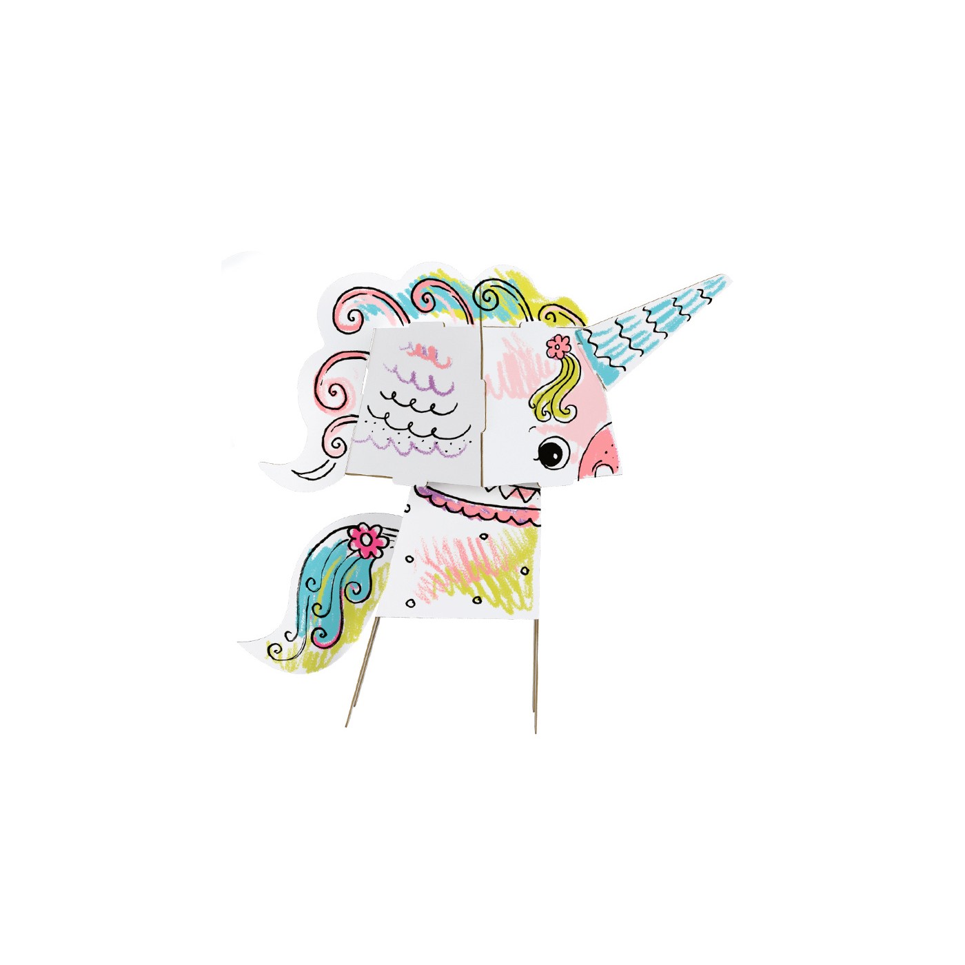 D unicorn coloring book
