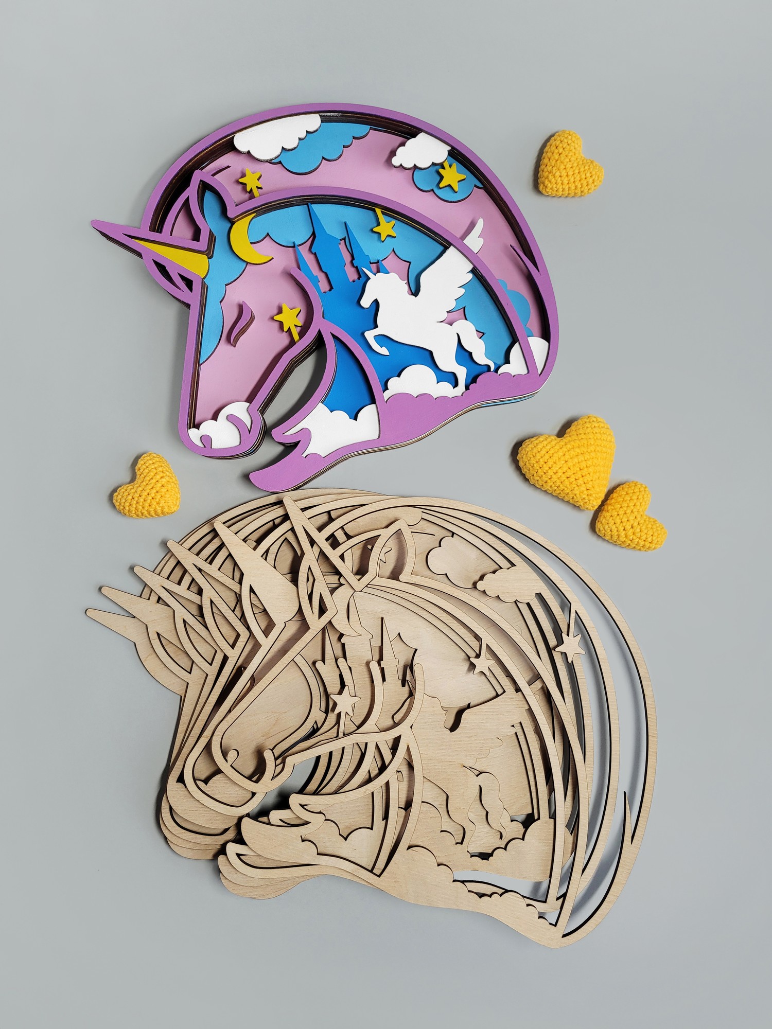 Joyki d wooden coloring book creativity kit unicorn