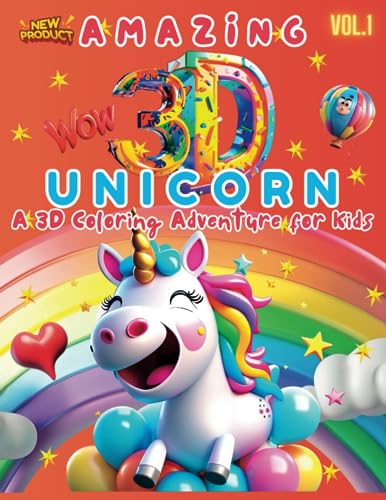 Unicorn a d coloring adventure for kids encounter adorable d unicorns in this coloring book â embark on a magical adventure discover more on our back cover d coloring fun by