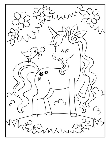 Thousand colouring pages unicorn royalty