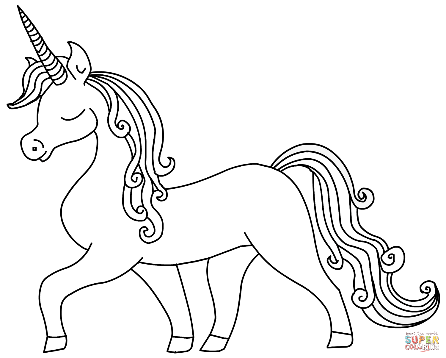 Unicorn coloring page free printable coloring pages