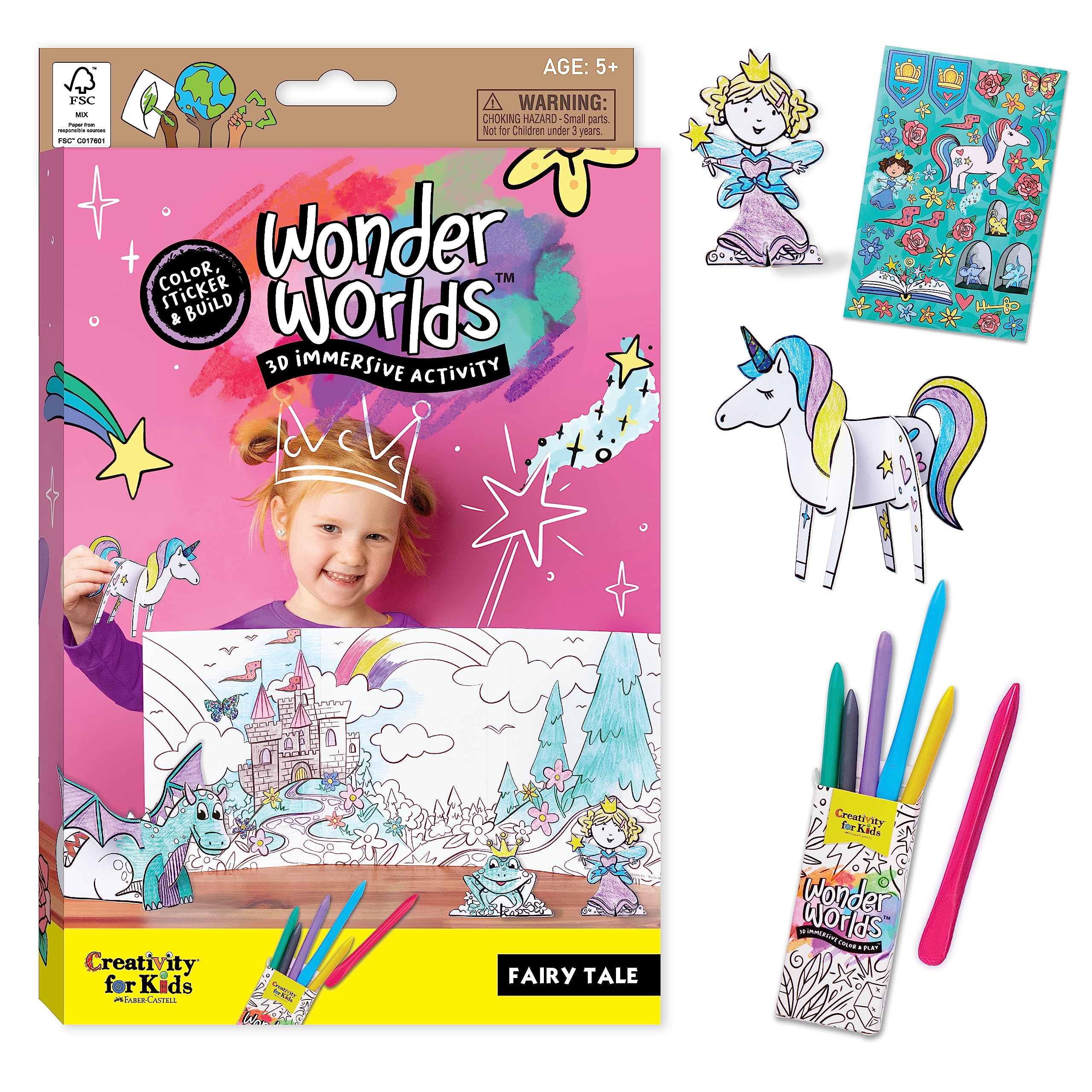Creativity for kids wonder worlds d coloring book fairy tale