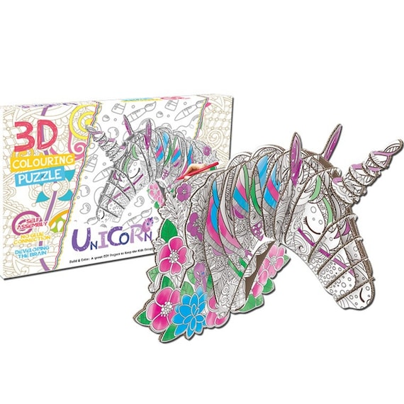 Alicorn d coloring cardboard unicorn puzzles set wall hang unicorn coloring creative art fun painting family decoration activities for kid