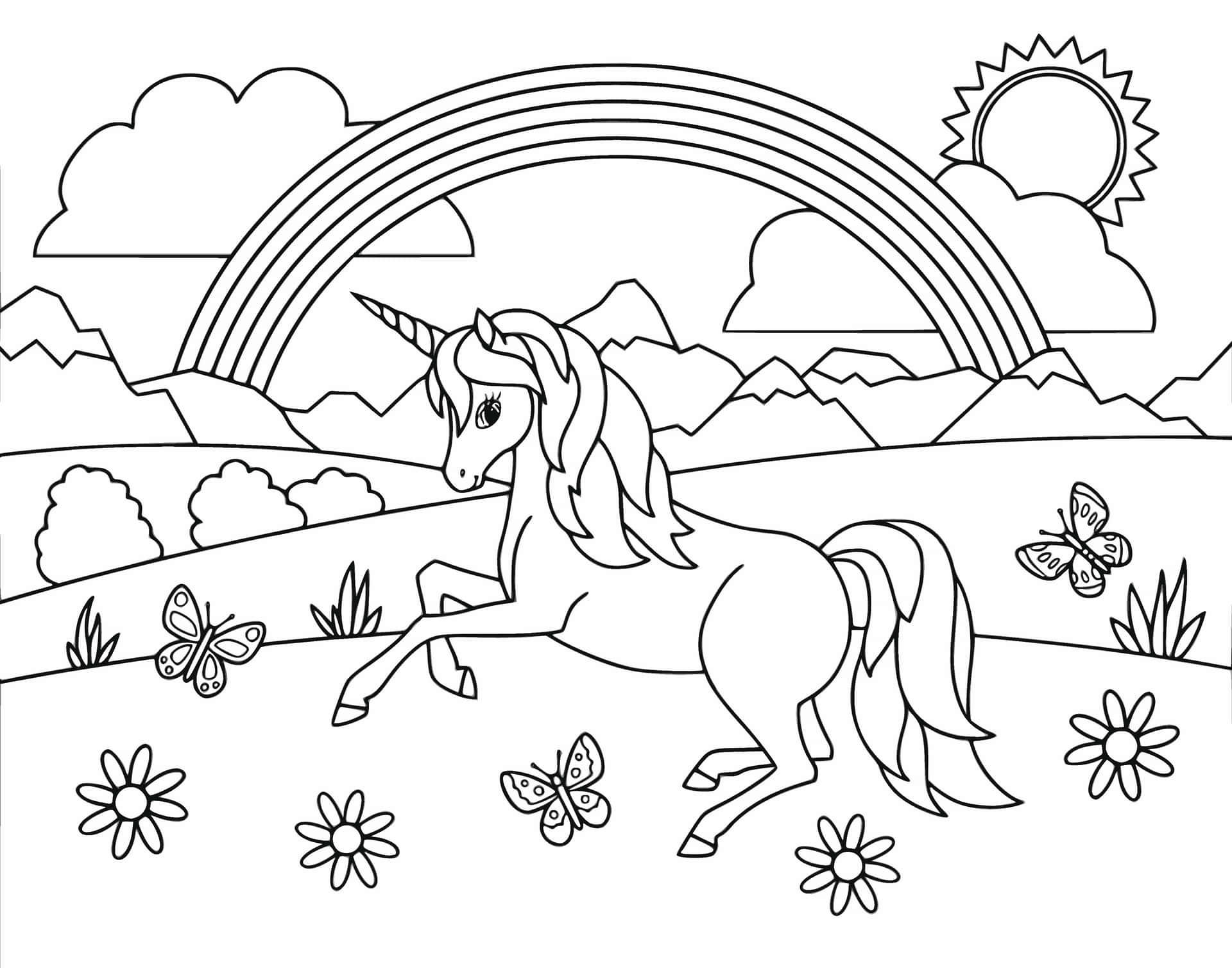 Unicorn coloring pictures