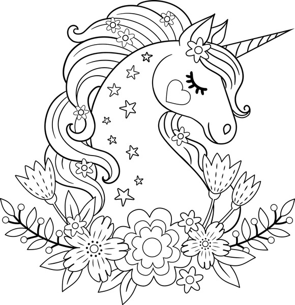 Colouring pages unicorn bilder stockbilder d