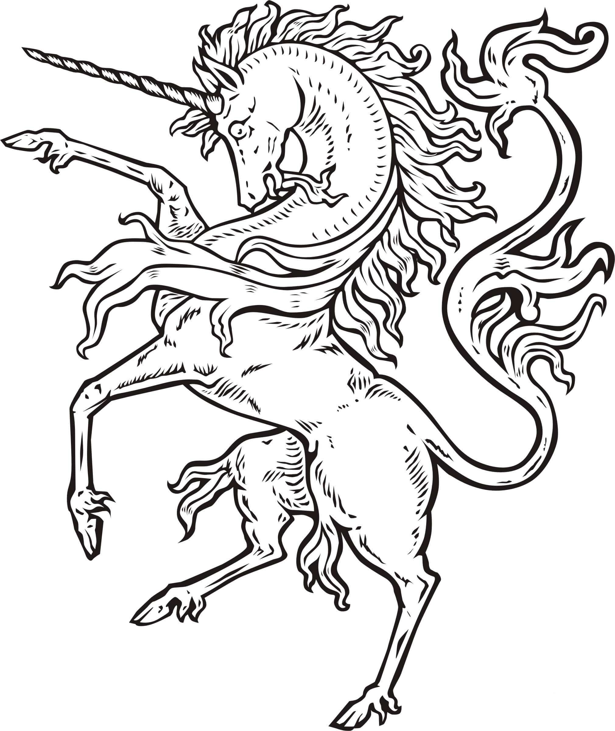 Unicorn coloring pages for adults