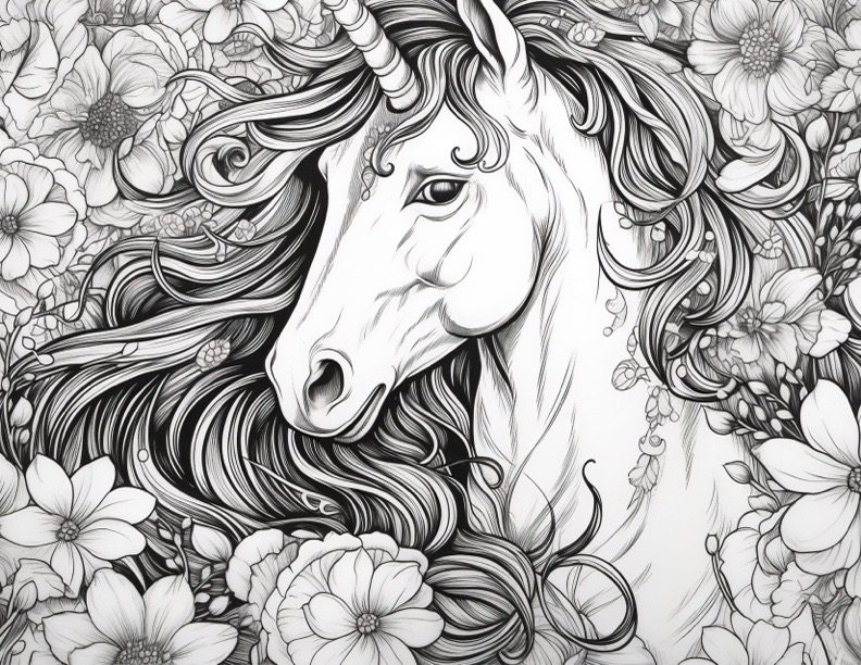 Unicorn coloring pages